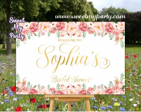 Blush Bridal Shower Welcome Sign,Blush Gold Bridal Shower Welcome sign,(31cbb)